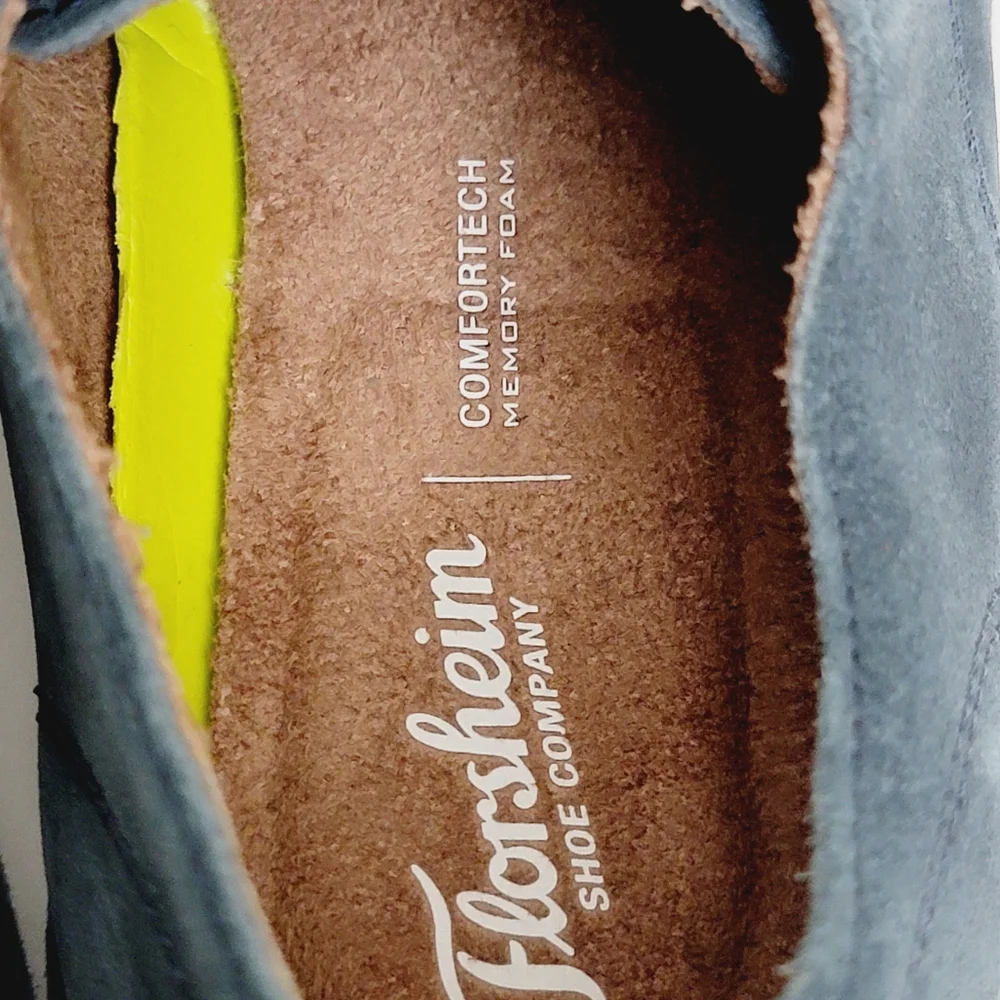 FLORSHEIM velvet Lace dress shoes in Suede Blue Big Boy